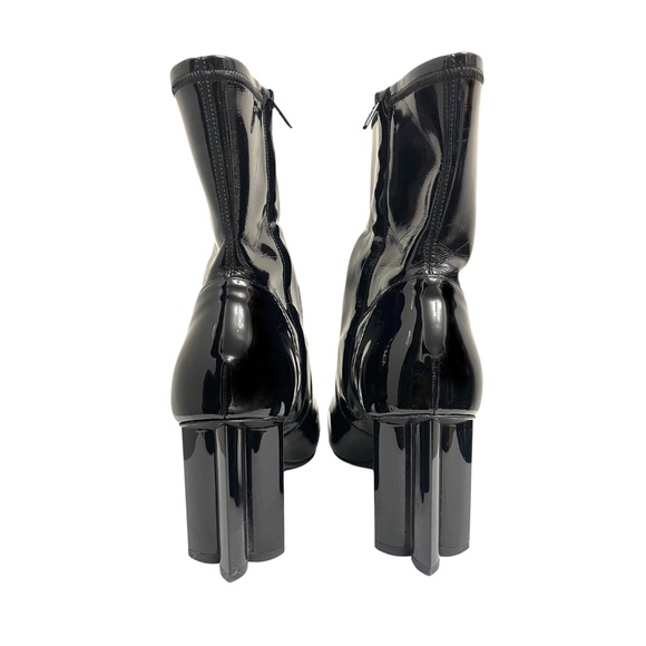 LOUIS VUITTON SILHOUETTE BLACK PATENT BOOTS 39 1/2 - Picture 2 of 5